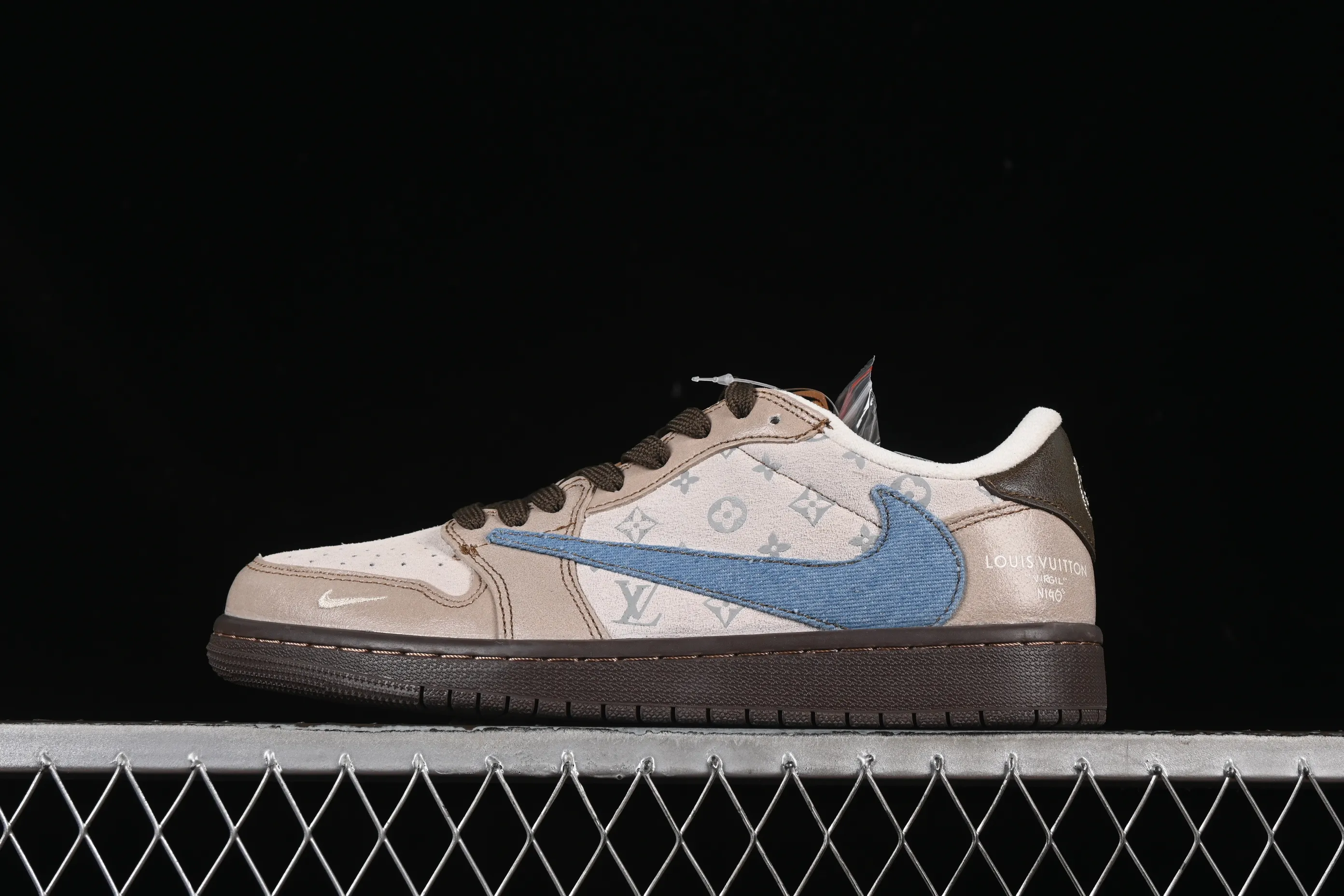All categories Air Jordan Jordan series basketball shoes Air Jordan 1 Low High-end customized low-top sneakers Travis Scott x Fragment Design x Air Jordan 1 Low OG SP AJ1 LV joint blue gray brown low-top cultural casual sneakers CH6336-022